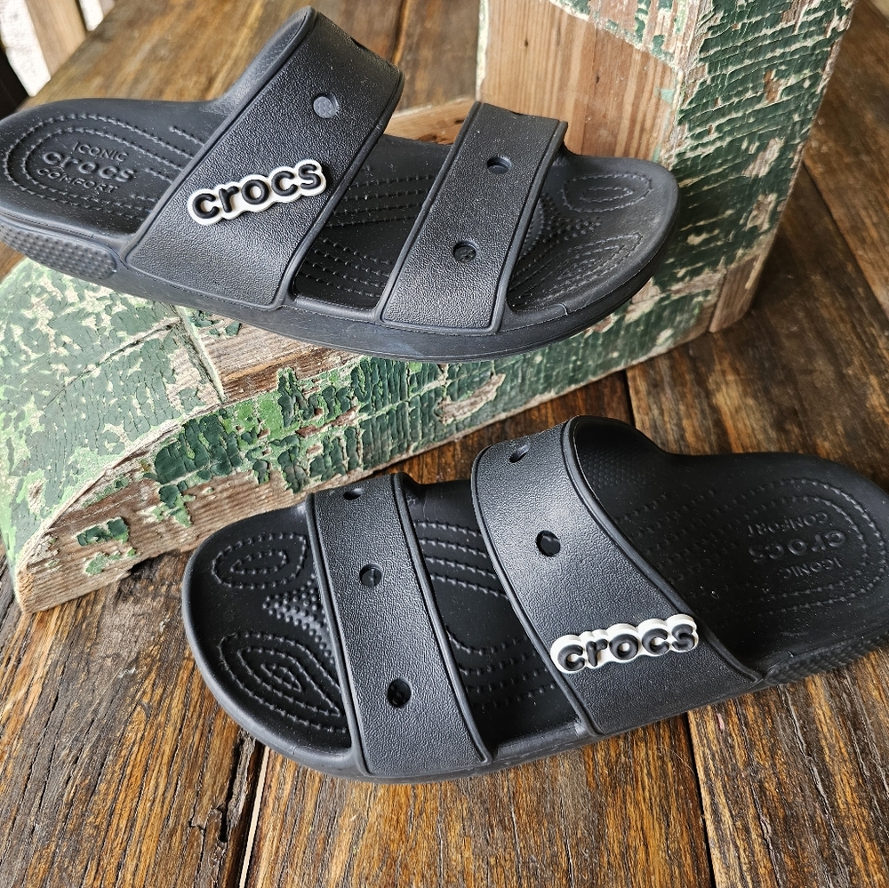Black Crocs Slide Sandals